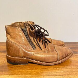 Bed Stu Booties Ankle Boots Size 6 Women's Bonnie Zip Up Tan Brown